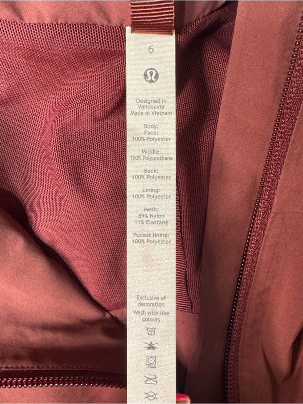 Lululemon Rain Rebel Jacket Waterproof Utility Jacket Red Merlot Size 6 Small - Picture 15 of 16